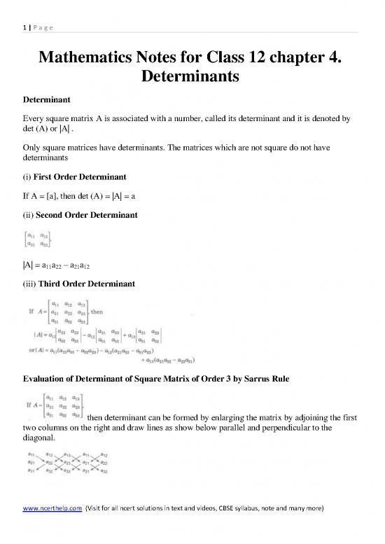 picture1_Determinants Ncert Pdf 121054 | Maths Notes For Class 12 Chapter  Determinants