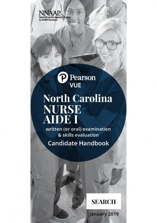 Scheduling Pdf 121794 Nc Nurse Aide I Pearson Vue Candidate Handbook