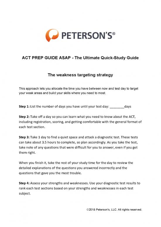 picture Study Guide Pdf 121637 | Petersons Act Prep The Weakness Targeting Strategy