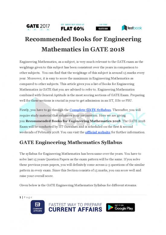 picture Study Pdf 120441 | Recommended Books For Engineering Mathematics In Gate 2018