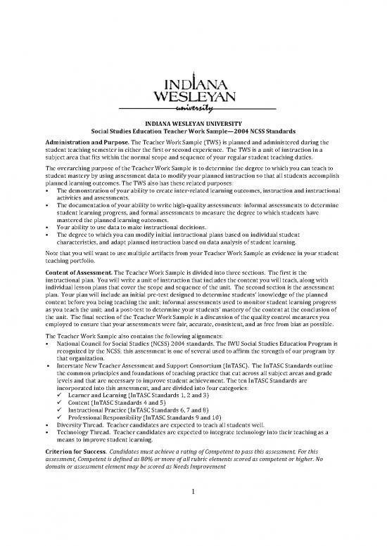 picture Ncss Standards Pdf 121851 | Social Studies Tws Assessment