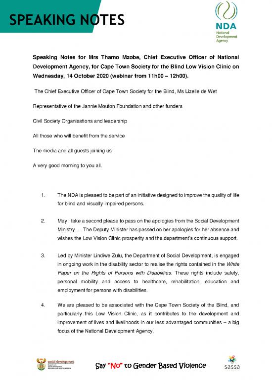 picture Nda Notes Pdf 121944 | Speaking Notes For Ctsb Low Vision Clinic Launch