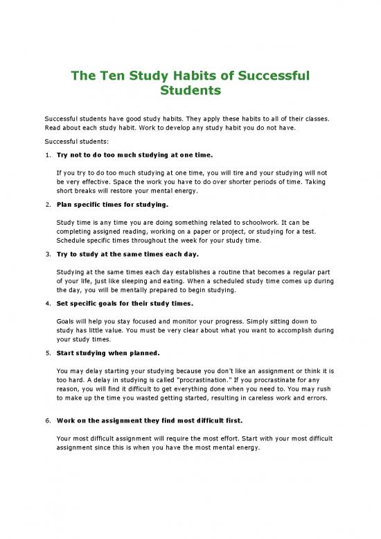 picture Study Habits Pdf 122175 | Tenstudyhabits