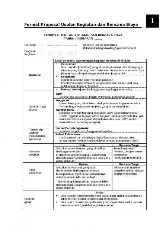 picture Rencana Anggaran Biaya 11300 | Pedoman Proposal Dan Laporan | Proposal File
