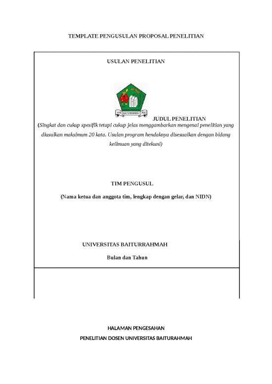 picture Contoh Usulan Penelitian 11306 | Template Pengusulan Proposal Penelitian | Proposal File