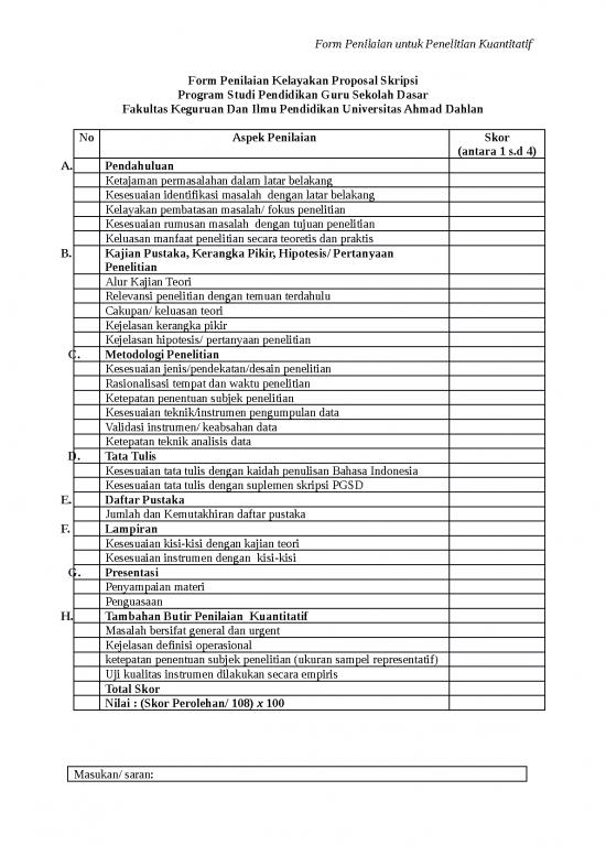 picture Contoh Penelitian Kuantitatif 11363 | Form Penilaian Kelayakan Proposal Kuantitatif | Proposal File
