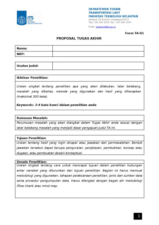 picture Contoh Metode Penelitian 11423 | Form Proposal Ta Dttl 2018 V1 | Proposal File