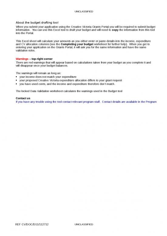 picture1_Excel Sheet Download 11464 | Creative Victoria Budget Tooxls | Sample Application