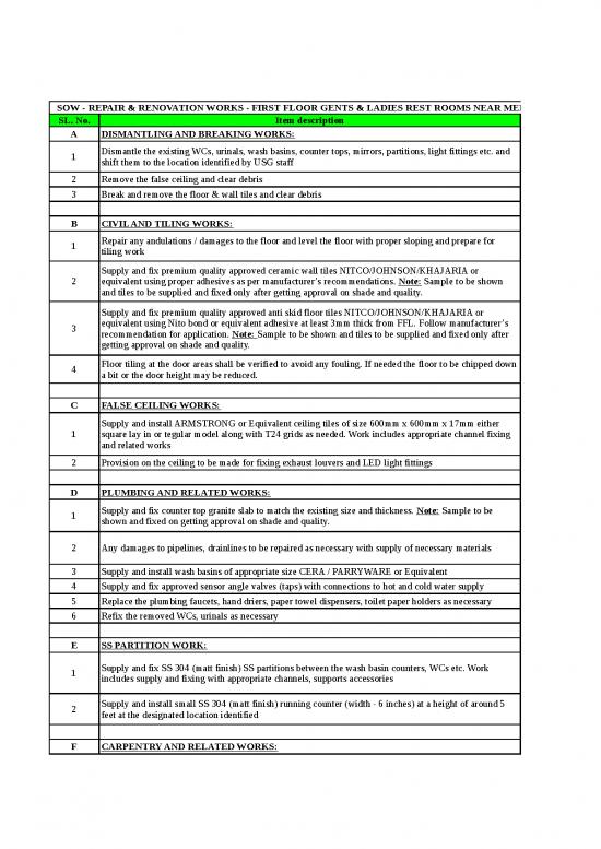 picture Renovation Excel Template 11492 | Sow April232019 | Sample Application