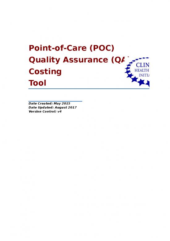 picture Excel Sheet Download 11566 | Quality Assurance Costing Tool | Sample Application