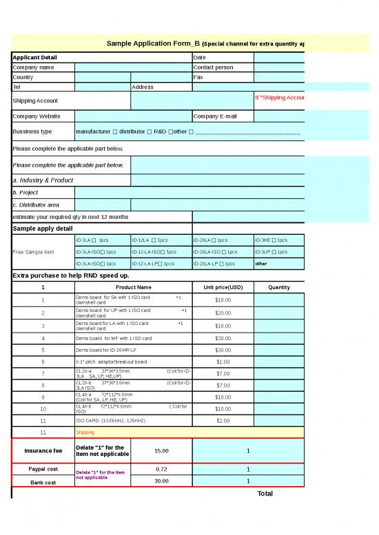 picture_Estimate Format In Excel Free Download 11621 | Sample Application Form B(2020 4 29) | Sample Application
