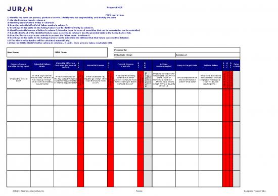 Excel Sheet Download Design And Process Fmea Template Sample