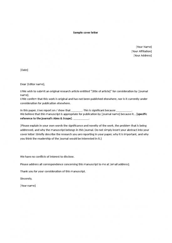 Work Spreadsheet 11724 | Sample Cover Letter2018 | Sample Submission