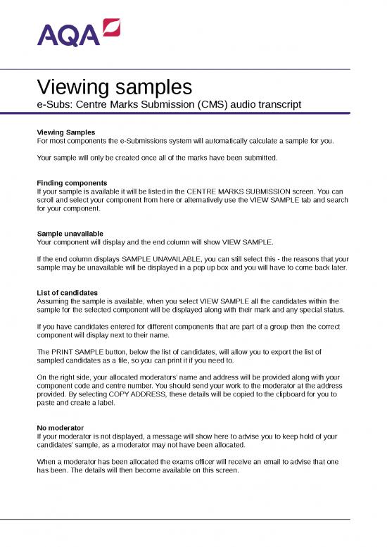 picture1_E Submissions (cms) Viewing Samples Transcript | Sample Submission
