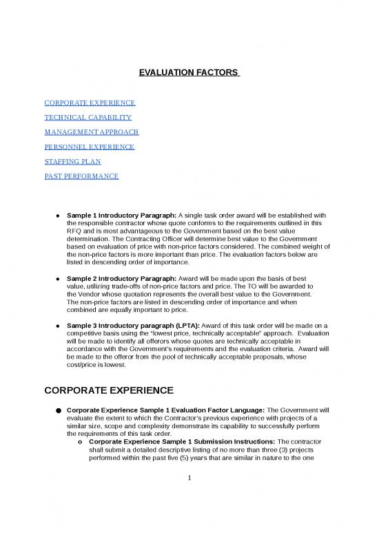picture Ms Word Award Template 11903 | Rfq Task Order Evaluation Factors | Sample Submission