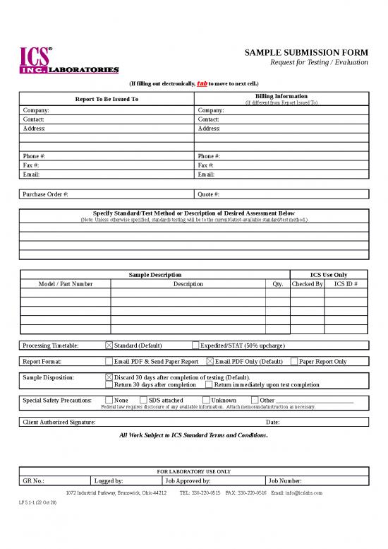 picture Work Out Spread Sheet 11917 | Lf 1 01 Sample Submission Form 22 Oct 20 | Sample Submission