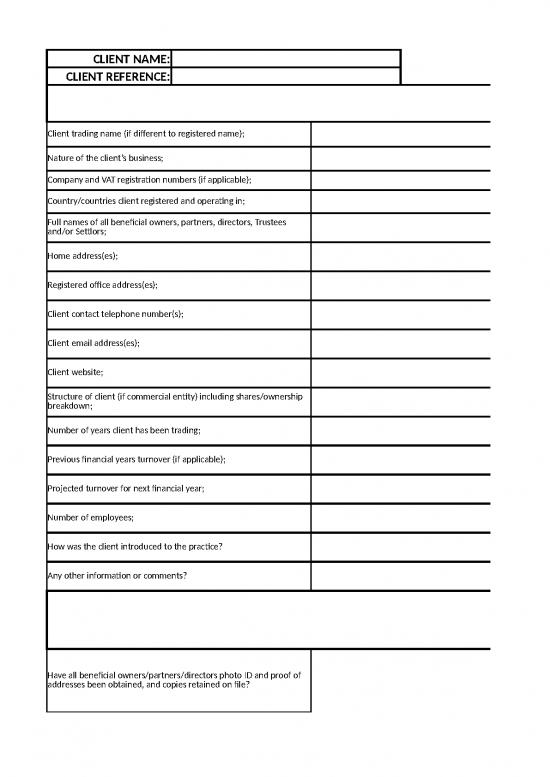 3 Kyc Form In Excel Format Files | Download Free Collection Files