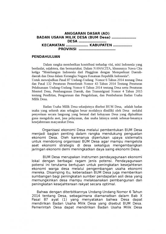 picture Presentasi Usaha 12339 | Anggaran Dasar Dan T Bumdes | Literatur Keorganisasian Bumdes