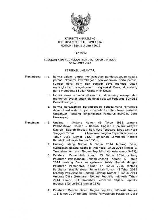 picture_Presentasi Usaha 12346 | Sk  21 Perbekel Ttg Pengurus Bumdes 2019 | Literatur Keorganisasian Bumdes