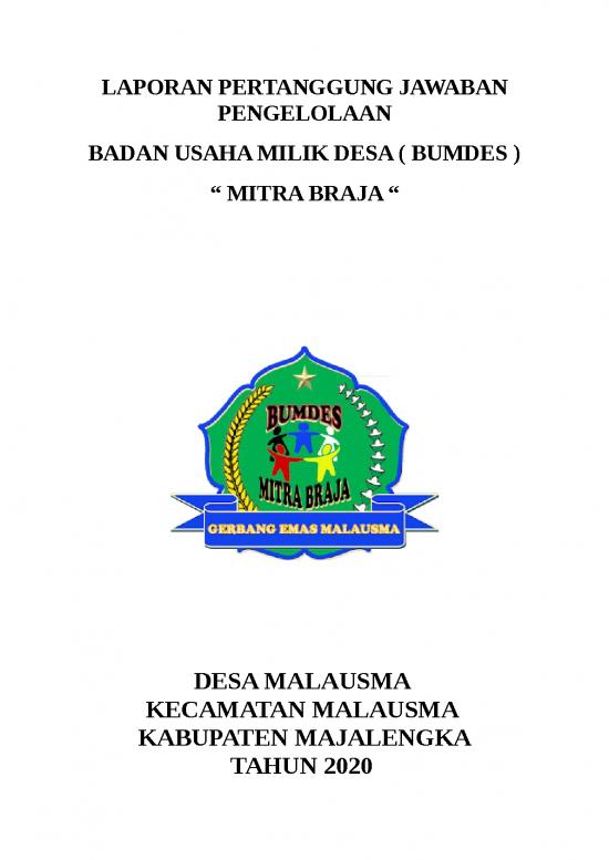 picture Laporan Keuangan Bumdes Doc 12347 | Laporan Pengelolaan Bumdes Mitra Braja Tahun 2020 | Literatur Keorganisasian Bumdes
