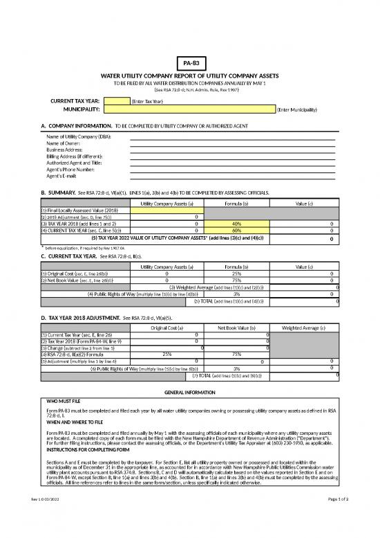 picture Billing Format In Excel Free Download 12379 | Pa 83 Water Utility | Business Form Tools