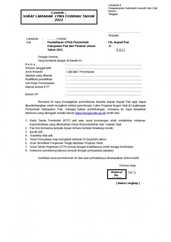 picture_Surat Lamaran Doc 12874 | Surat Lamaran Dan Surat Pernyataan  Khusus Cpns 1