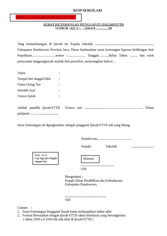picture_File - Surat Keterangan Id 12902 | Format Keterangan Ijazah Hilang Rusak