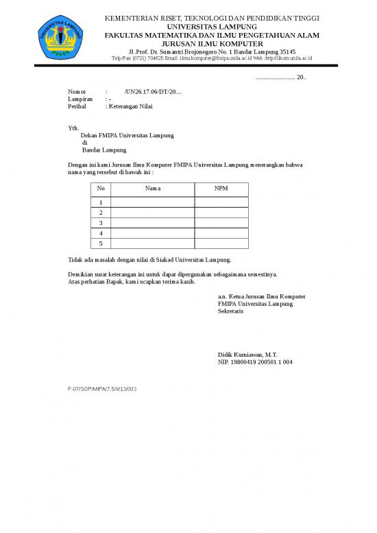picture File - Surat Keterangan Nilai | 2015 Surat Keterangan Nilai Tidak Ada Masalah