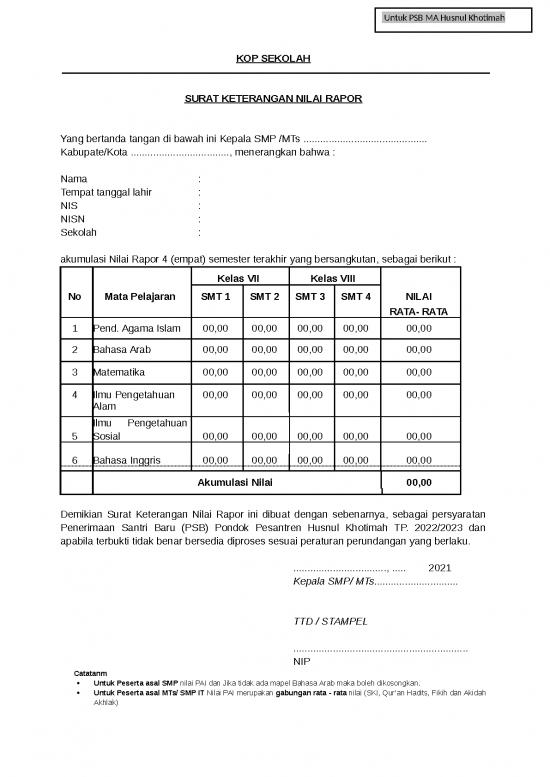 picture File - Surat Keterangan Nilai Id 13141 | Surat Keterangan Untuk Psb Ma Husnul Khotimah