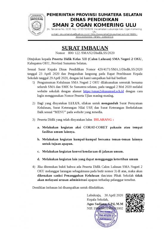 picture_1588341966 Pengumuman Kelulusan Sma Negeri 2 Oku Surat Imbauan Pasca Kelulusan