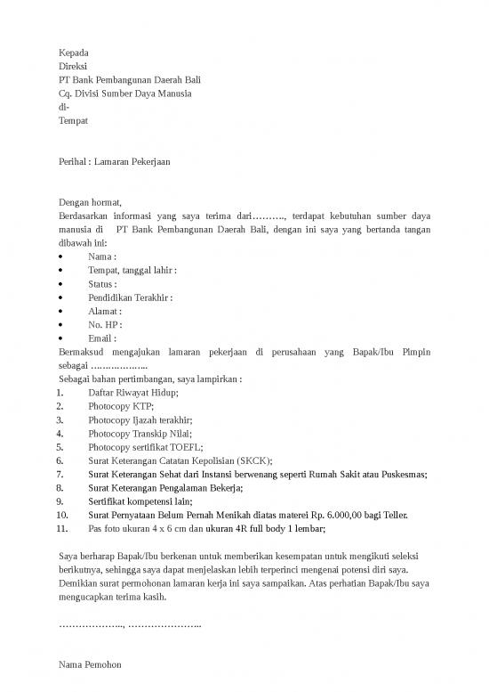 picture File - Surat Keterangan Id 13208 | Standarisasi Lamaran Pekerjaan