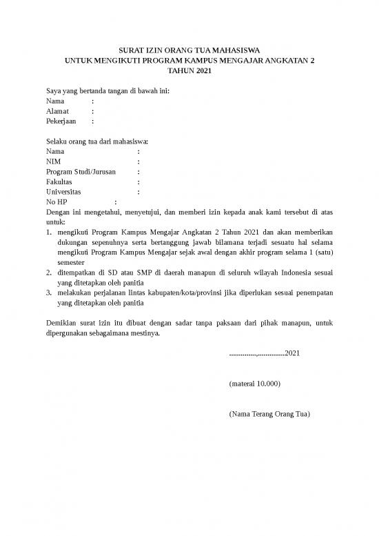 picture_Surat Izin Id 13254 | Surat Izin Orang Tua Mahasiswa Kampus Mengajar