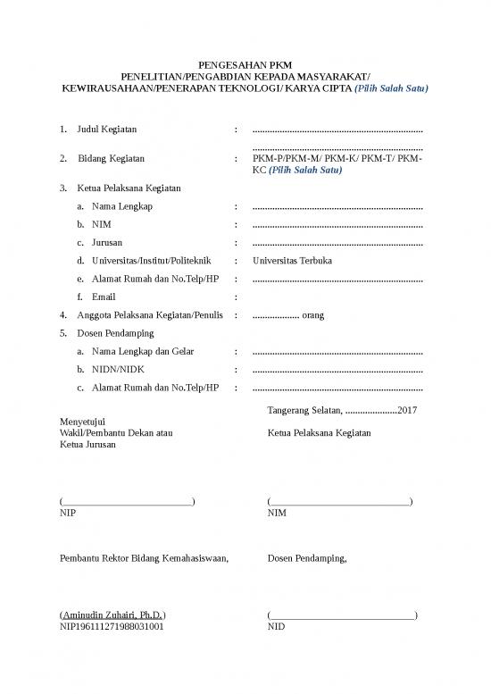 Format Sampul Dan Lembar Pengesahan Pkm Berbasis Proposal | Proposal File