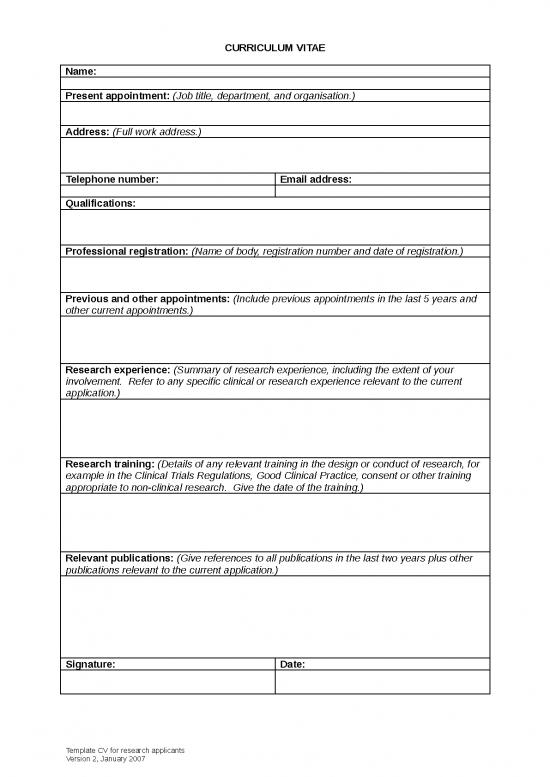 Contoh Cv Menarik Doc 11911 | Guidance On Submission Of Cv1 | Sample ...