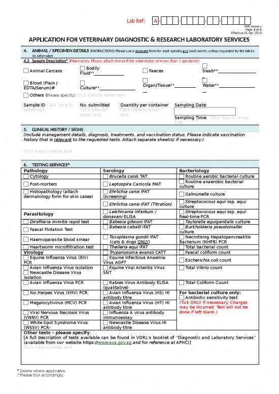Vdrl Submission Form Ver 1 Main 20190401 Sample Submission