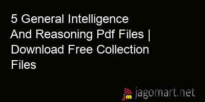 picture 5 General Intelligence And Reasoning Pdf Files | Download Free Collection Files