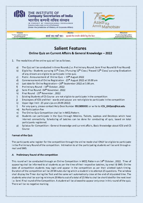 picture General Knowledge Pdf 123548 | 22082022 Salientfeaturesonlinegkcurrentaffairsquiz2022