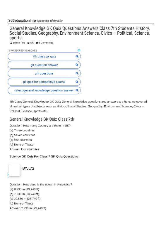 picture General Knowledge Pdf 123172 | 6686735