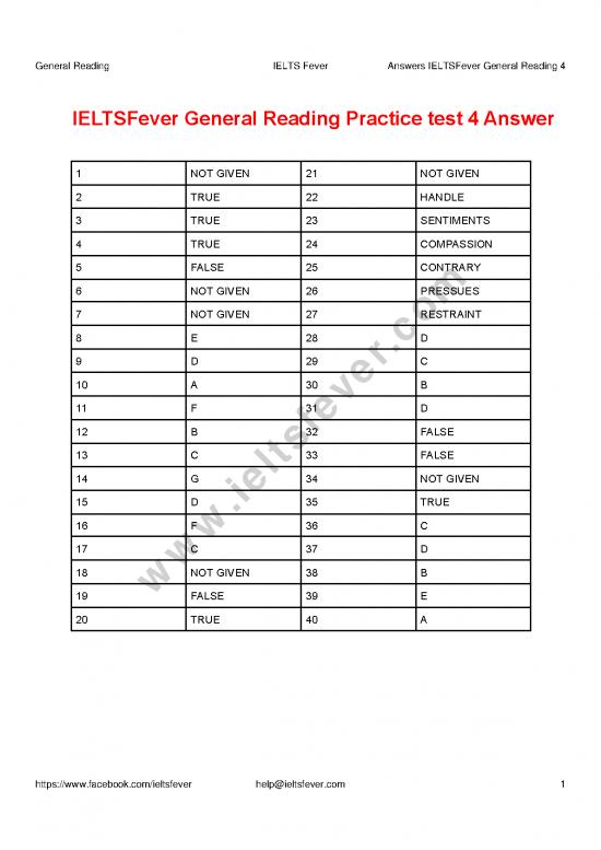 ieltsfever general reading test 5 answers