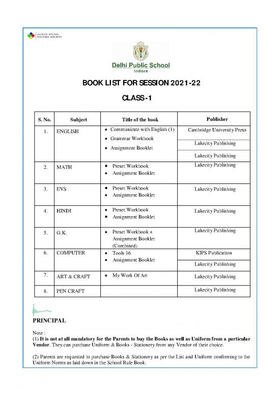 picture General Knowledge 2021 Pdf 123469 | Book List 2021 22 Classes I To Xii