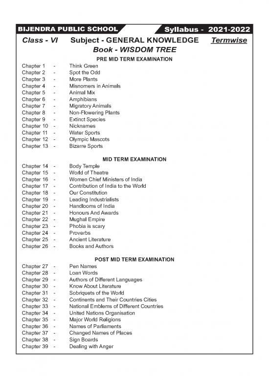 picture_General Knowledge 2021 Pdf 122953 | Class 6 Subject  K