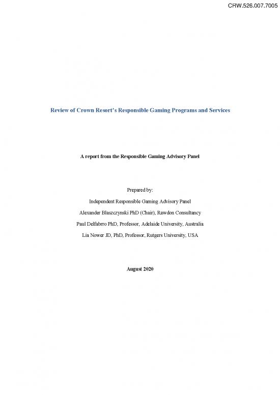 picture_Exhibit Rc0109 Annexure D, Responsible Gaming Adv Panel Review   Crown Resort’s Rgp And Services, August 2020