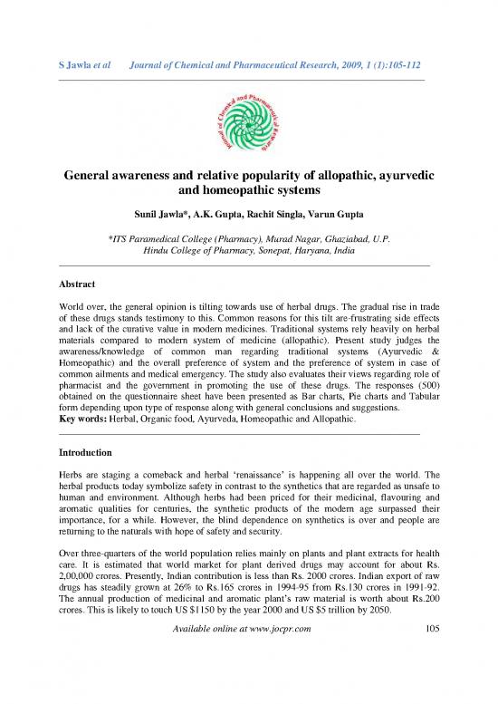 picture1_General Knowledge Pdf 123590 | General Awareness And Relative Popularity Of Allopathic Ayurvedic And Homeopathic Systems