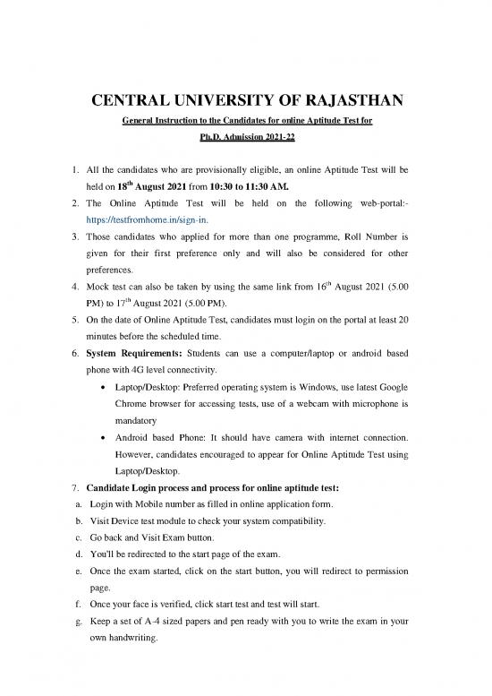 picture General Aptitude Pdf 125035 | General Instructions To The Candidates For Online Aptitude Test