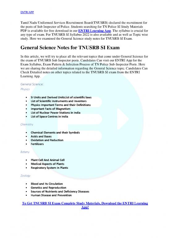 picture1_General Science Pdf 123057 | General Science Notes For Tnusrb Si Exam 2022