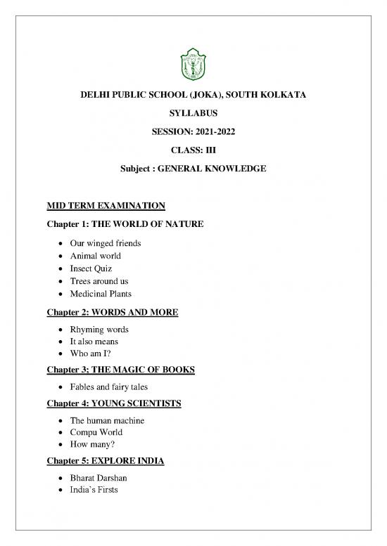 picture General Knowledge 2021 Pdf 123041 | Gk Syllabus Iii Viii