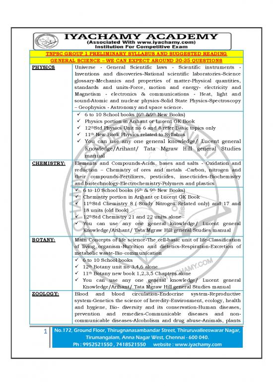 picture1_General Knowledge Pdf 122809 | Iyachamy Academy Eng Tnpsc Group 1 Preliminary Syllabus Book List