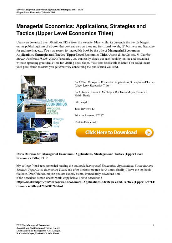 picture1_Economics Pdf 125352 | Managerial Economics Applications Strategies And Tactics Upper Level Economics Titles By James R