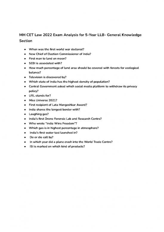 picture1_World General Knowledge 2021 Pdf 124599 | Mh Cet Law 2022 Exam Analysis For 5 Year Llb General Knowledge Section