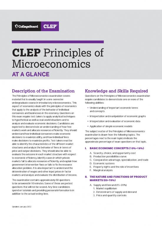 Economics Pdf 125311 | Principles Of Microeconomics Fact Sheet